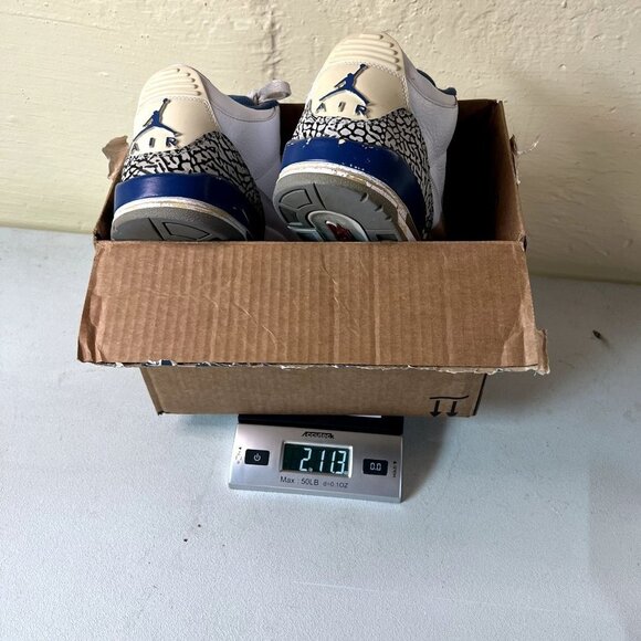 Nike Air Jordan Retro 3 White and True Blue 136064-104 2011 US Size 11 - Picture 6 of 6